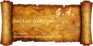 Gallaj Aléna névjegykártya